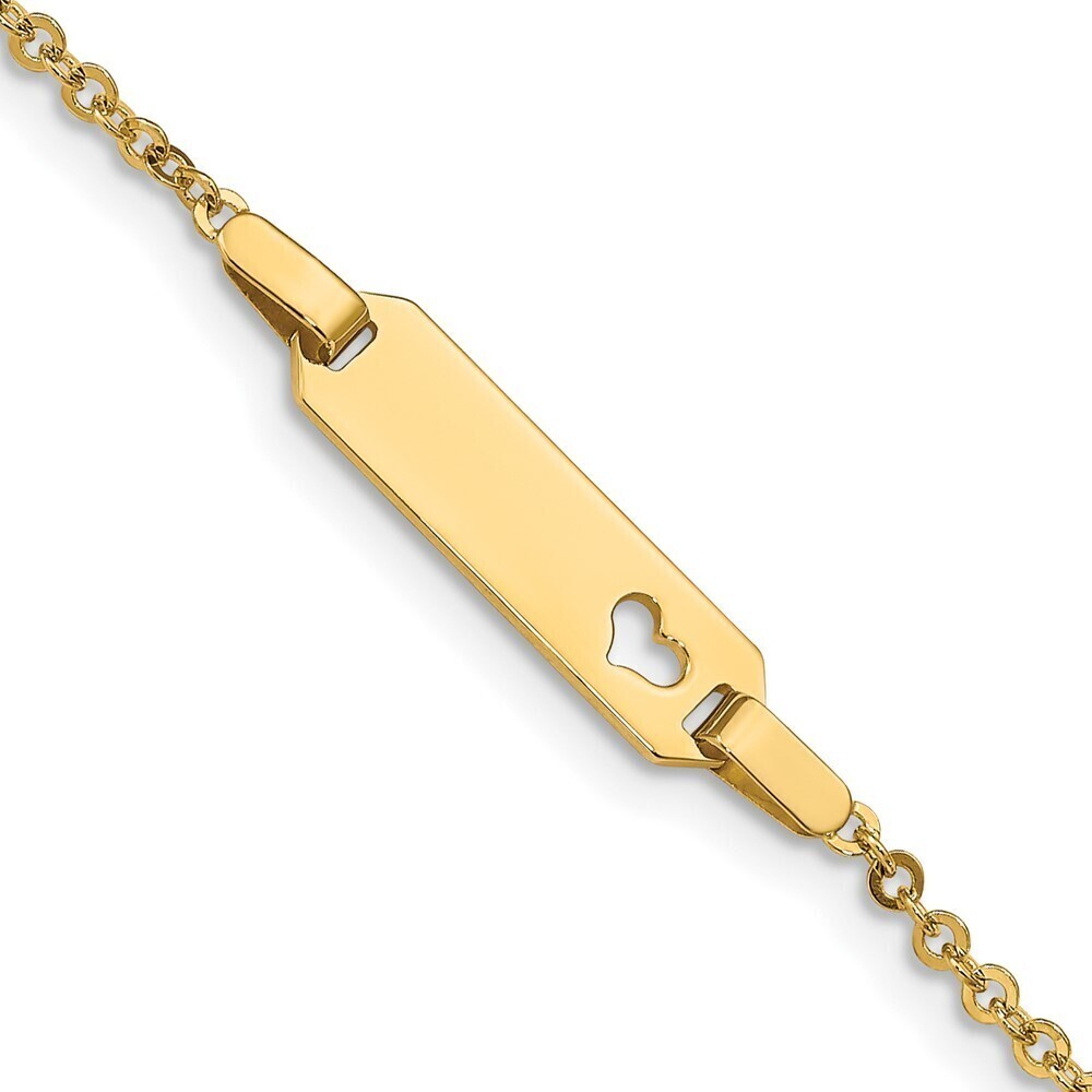 14k Yellow GoldHeart ID Bracelet